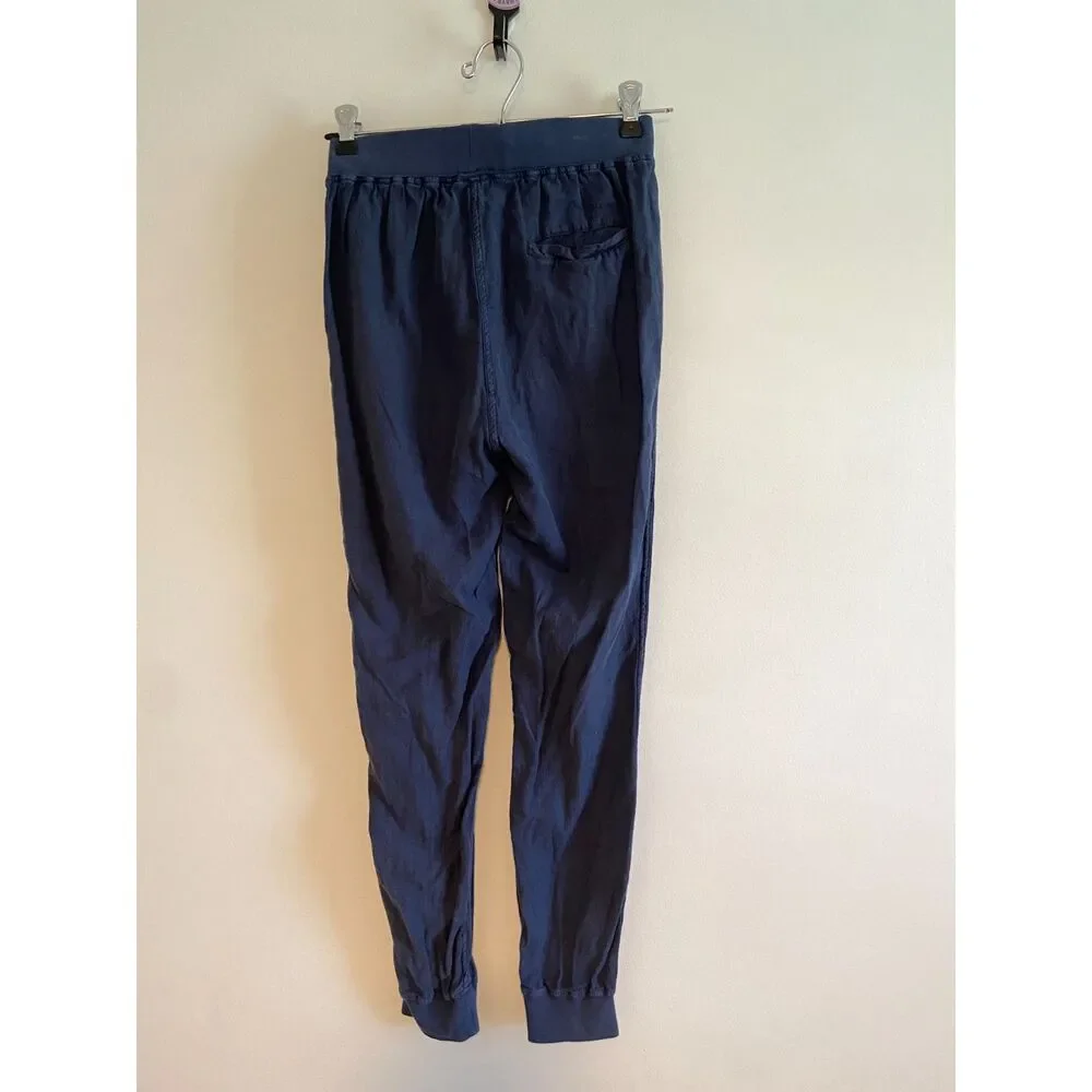 Faherty Arlie Day Pant in Navy Pants Jogger Linen Tencel Cotton Size XS